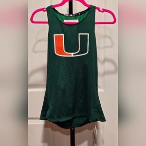 Adidas Green Racerback MU University Of Miami Tank Top